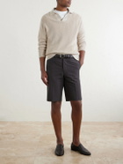 De Petrillo - Straight-Leg Cotton-Seersucker Shorts - Brown