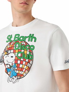 MC2 Saint Barth Man Cotton T-shirt With St. Barth Disco Club And Snoopy Print | Snoopy - Peanuts Special Edition