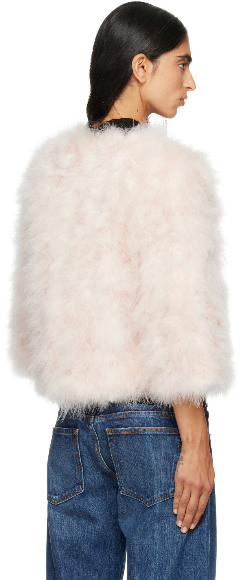 Yves Salomon Pink Turkey Feather Jacket