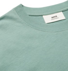 AMI PARIS - Logo-Embroidered Cotton-Jersey T-Shirt - Green