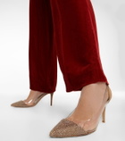 Gianvito Rossi - Plexi 85 suede and PVC pumps