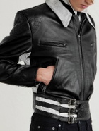 Enfants Riches Déprimés - Dog In Restraint Buckled Painted Leather Jacket - Black