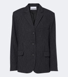 Ganni Pinstripe flannel blazer