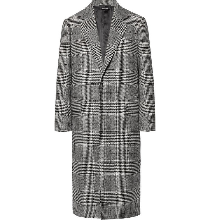 Photo: Dunhill - Prince of Wales Checked Wool and Cashmere-Blend Coat - Men - Gray