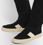 TOM FORD - Cambridge Leather-Trimmed Suede High-Top Sneakers - Black