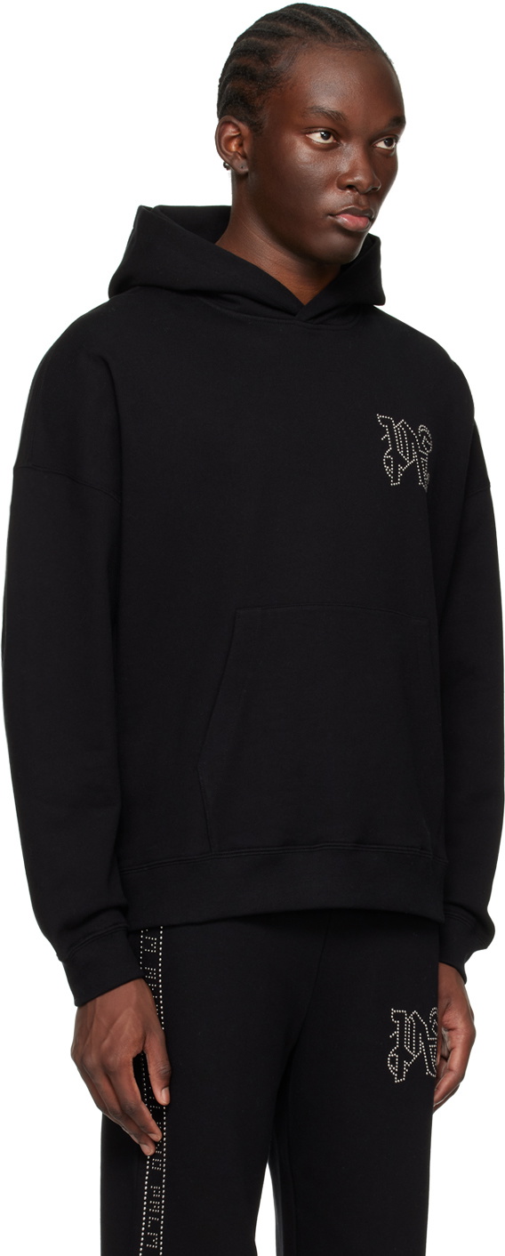 【関税込み】Palm Angels ブラック Milano Stud セーター Palm Angels Black Milano Stud Hoodie Palm Angels