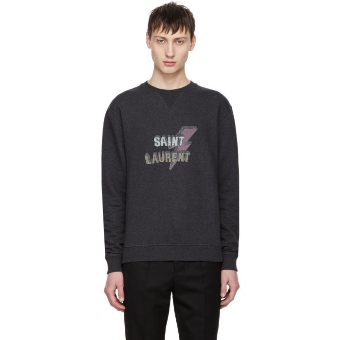 Photo: Saint Laurent Grey Saint Laurent Ã‰clair Sweatshirt