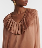 Ulla Johnson Liese pleated silk satin blouse