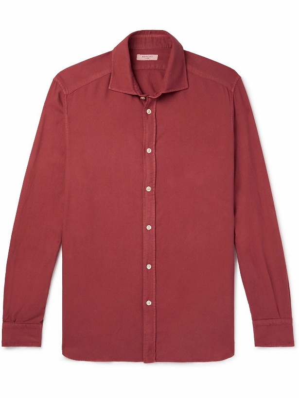 Photo: Boglioli - Cutaway-Collar Garment-Dyed Twill Shirt - Red