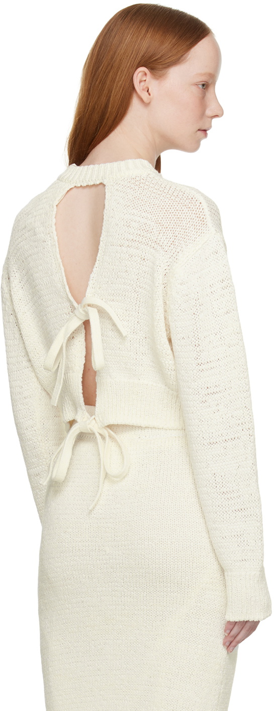 Missing You Already Off-White Cutout Sweater