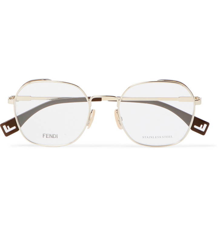 Photo: Fendi - Round-Frame Gold-Tone and Acetate Optical Glasses - Gold