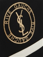 SAINT LAURENT - Herringbone-Trimmed Logo-Embroidered Twill Bucket Bag