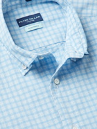 Peter Millar - Cone Shell Button-Down Collar Gingham Cotton-Poplin Shirt - Blue