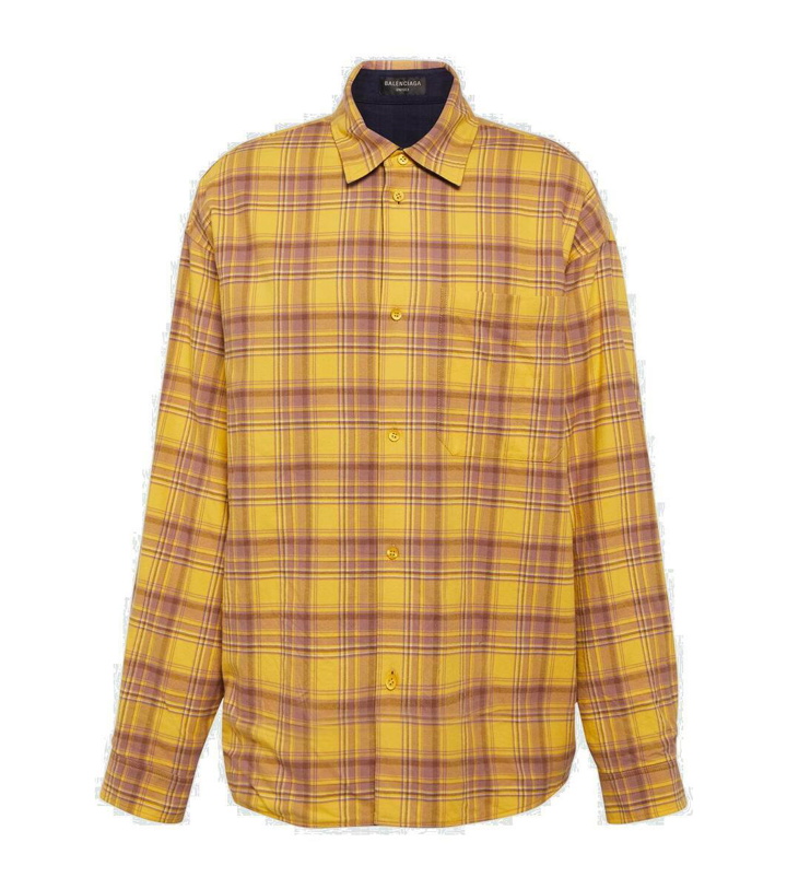 Photo: Balenciaga Reversible checked cotton shirt