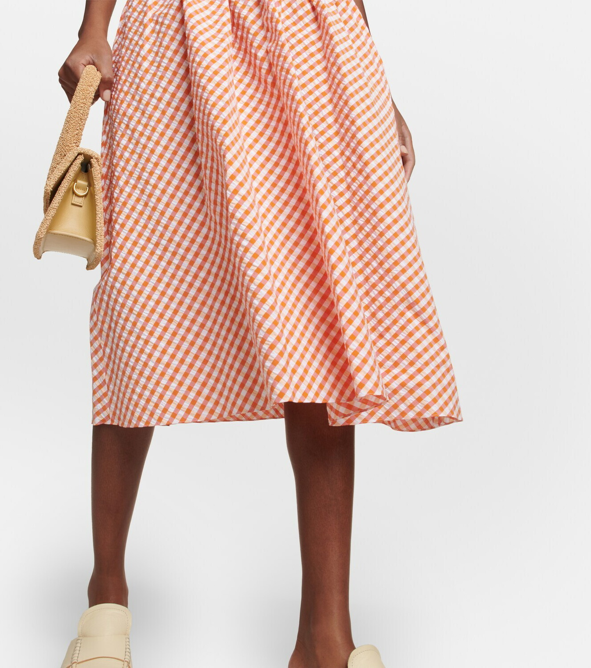 ワンピース KENZO Gingham Babydoll Dress Golden Yellow FD52RO1139RU40 FD Kenzo Gingham Babydoll Dress Golden Yellow Womens In Honey