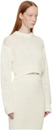 Missing You Already Off-White Cutout Sweater