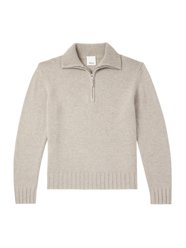 Photo: Allude - Cashmere Half-Zip Sweater - Brown
