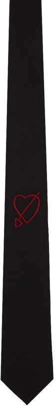 Photo: Ernest W. Baker Black Embroidered Heart Tie