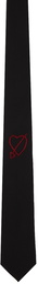 Ernest W. Baker Black Embroidered Heart Tie