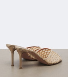 Aquazzura Lumiere embellished mesh mules