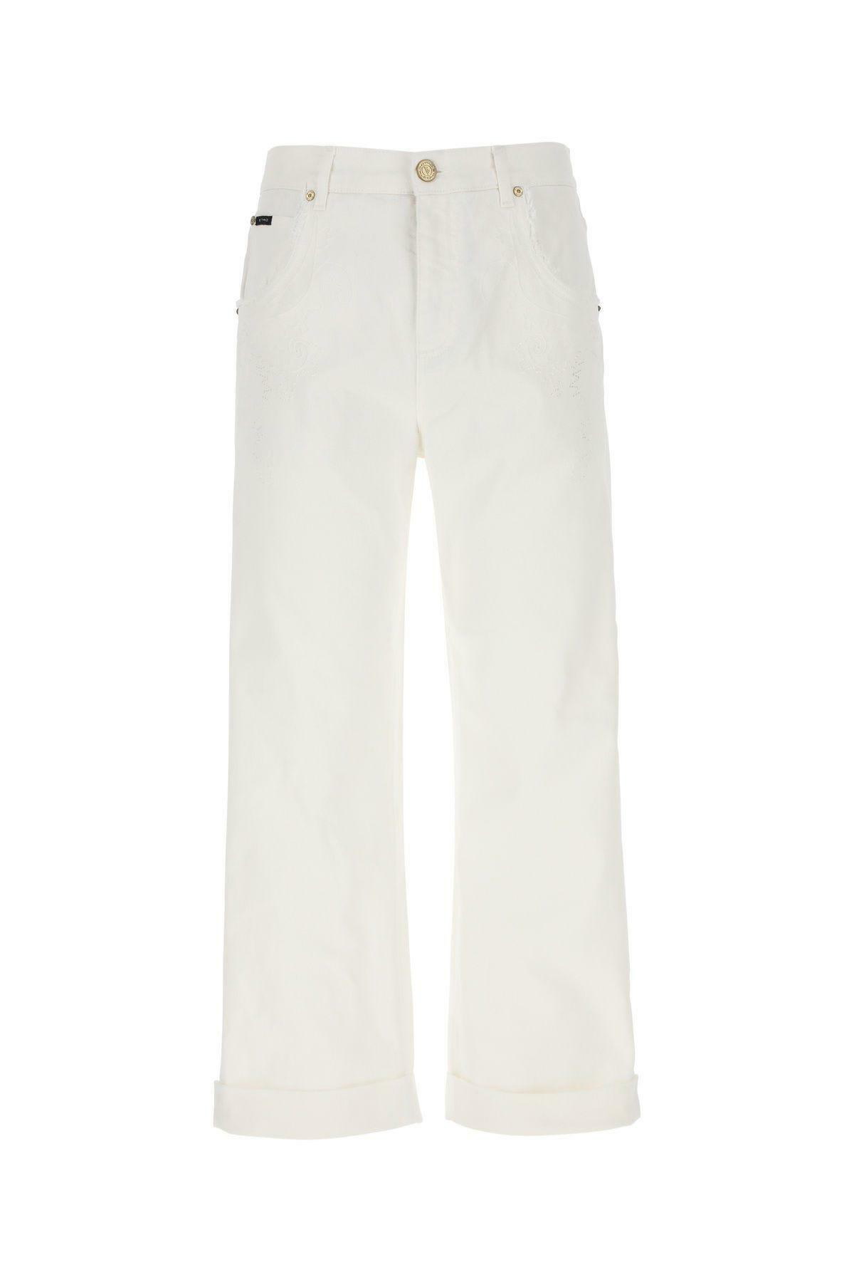 【関税・送料込み】ETRO JEANS WHITE COTTON DENIM JEANS ETRO Jeans And Denim - ETRO Women - YOOX United States-