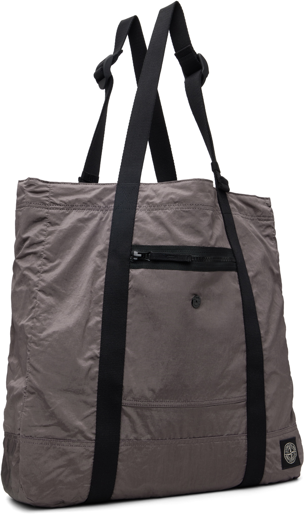 Stone Island Gray 9200012 Coated Nylon Metal ECONYL Tote