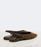 Prada Leopard-print calf hair slingback flats