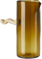 Sticky Glass Khaki & Beige Wiggle Carafe