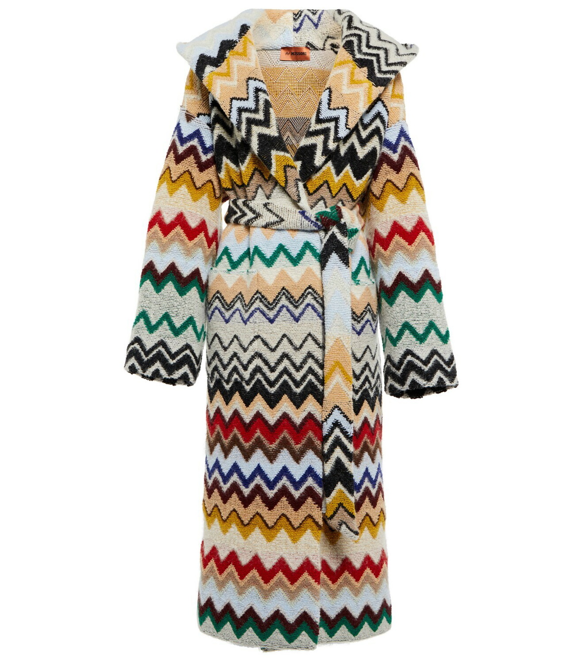 Missoni - Zig-zag knit wool-blend wrap coat Missoni