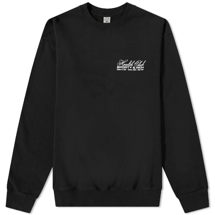 Photo: Sporty & Rich Men's Made in USA Crew Sweat in Black/White