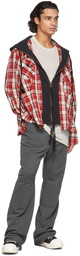 Greg Lauren Red Plaid Cherry Hoodie