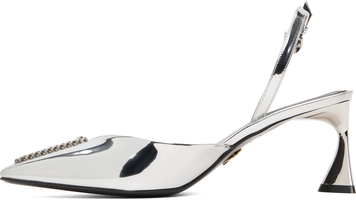 Stella McCartney Silver Elsa Patent Slingback Heels