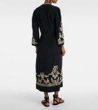 Marant Etoile Feliana embroidered crêpe maxi dress