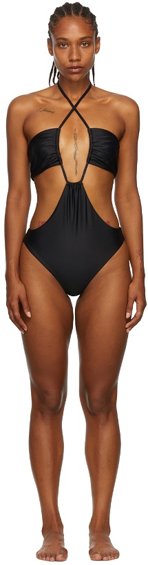 Photo: Rosetta Getty Black Recycled Polyester One-Piece Swimsuit