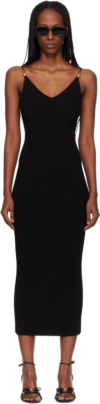 Photo: Versace Black Viscose Knit Midi Dress