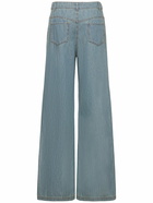 MOSCHINO - Cotton Chambray Wide Pants