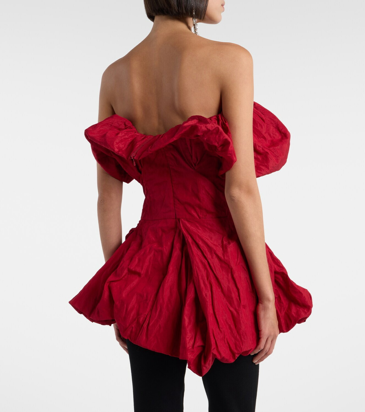 Magda Butrym Gathered cotton-blend taffeta minidress