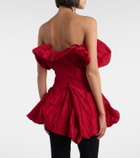 Magda Butrym Gathered cotton-blend taffeta minidress