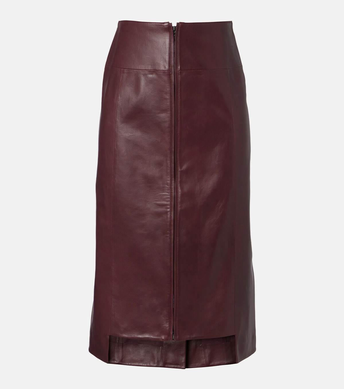 Victoria Beckham Leather midi skirt