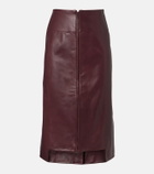 Victoria Beckham Leather midi skirt