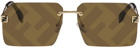 Fendi Brown & Gold Fendi Sky Sunglasses