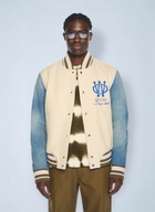Off-White Gothic Wool Denim Varsity Jacket