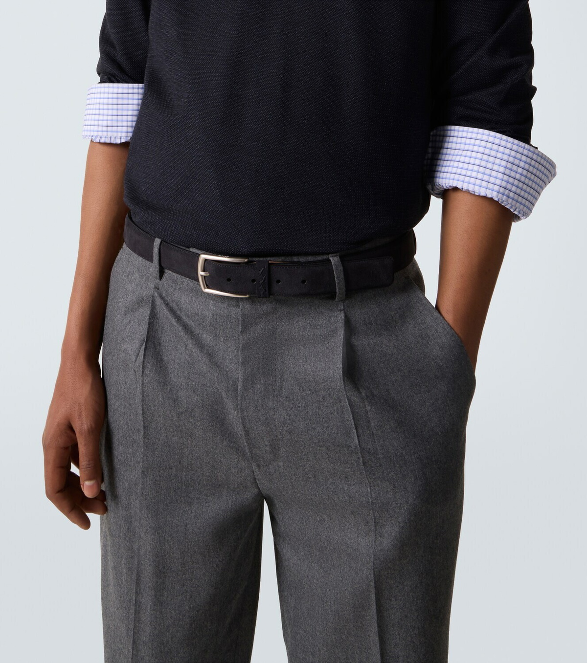Zegna Triple Stitch leather belt