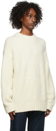 Nanushka Off-White Brushed Knit Crewneck Sweater