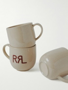 RRL - Set of Four Logo-Print Stoneware Mugs