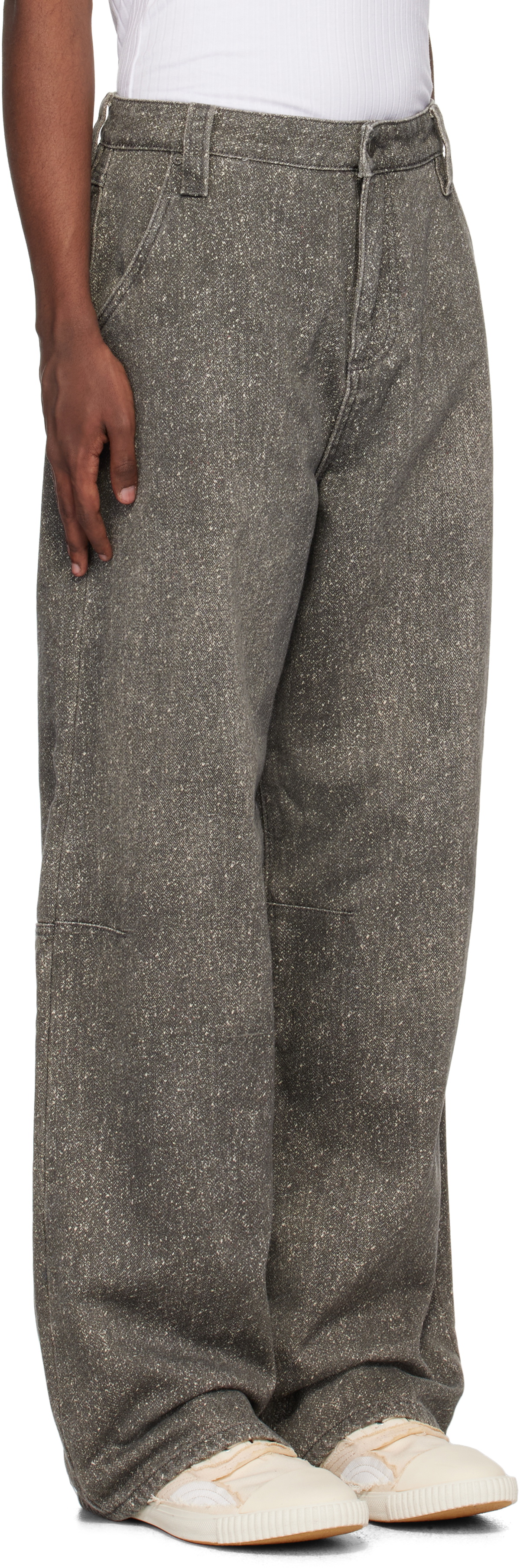 GUESS USA Gray Flannel Lined Relaxed Denim Jeans