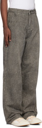 GUESS USA Gray Flannel Lined Relaxed Denim Jeans