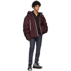 Acne Studios Burgundy Down Hooded Jacket