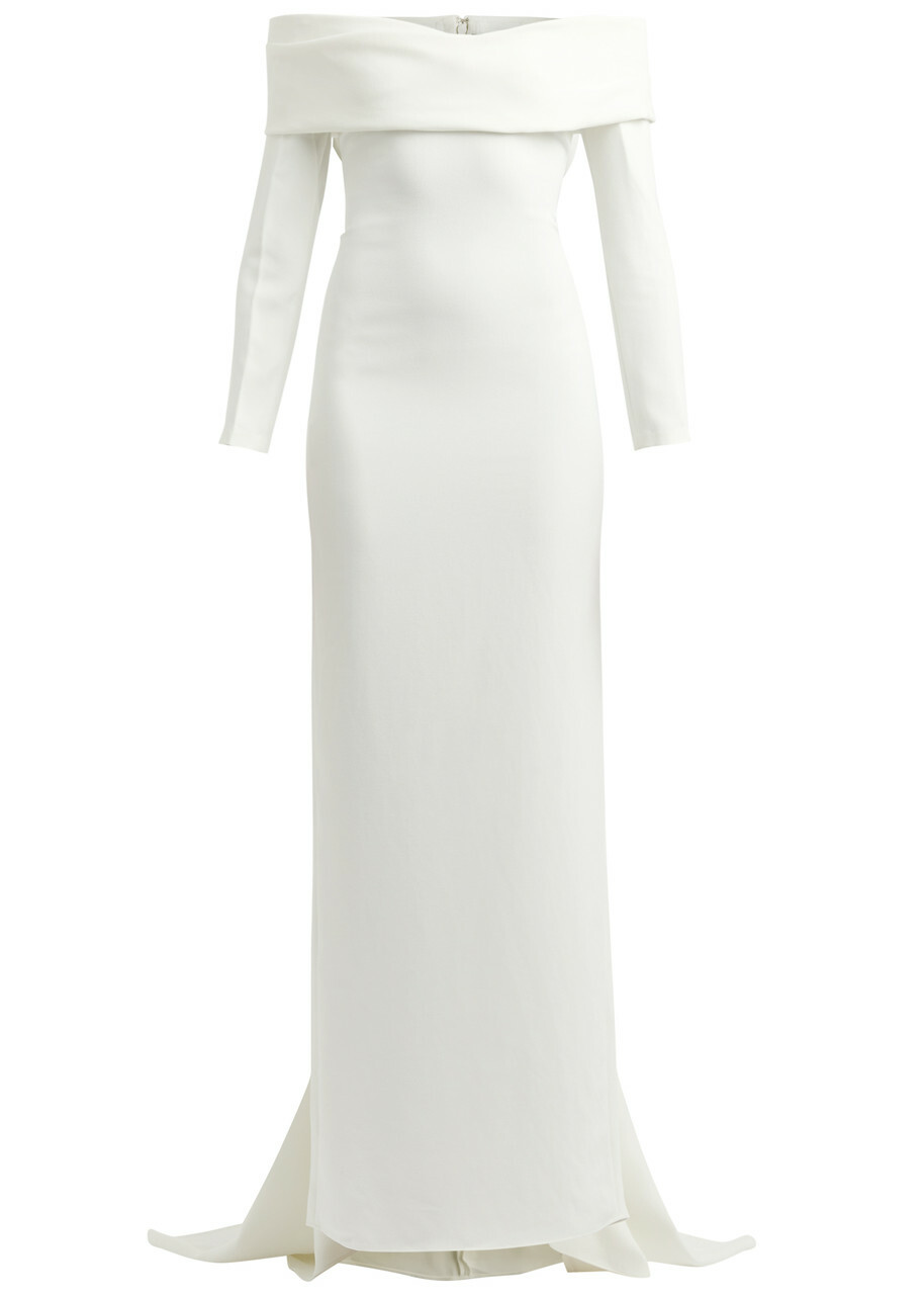 Solace London Lyla Off-the-shoulder Gown Cream