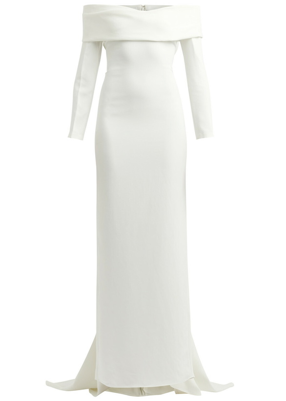 Photo: Solace London Lyla Off-the-shoulder Gown Cream